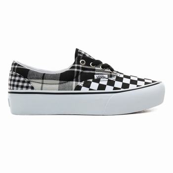 Vans Plaid Checkerboard Era - Naisten Platform kengät - Mustat/Valkoinen